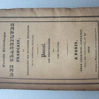 Les Provinciales ou lettres de Louis de Montalte