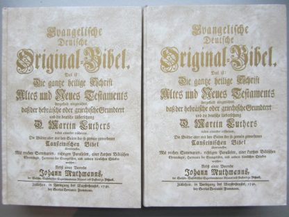 Evangelische Deutsche Original - Bibel von 1741 Hebräischer und Griechischer Original-Text mit der Deutschen Originalübersetzung Martin Luther (2 Vol.)