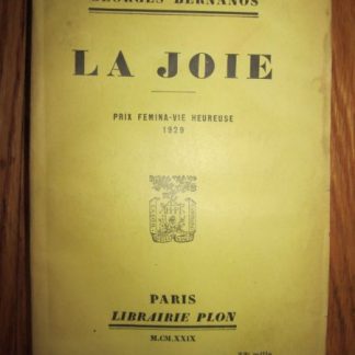 La Joie prix Femina-vie Heureuse 1929